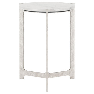Jones Side Table White and Silver
