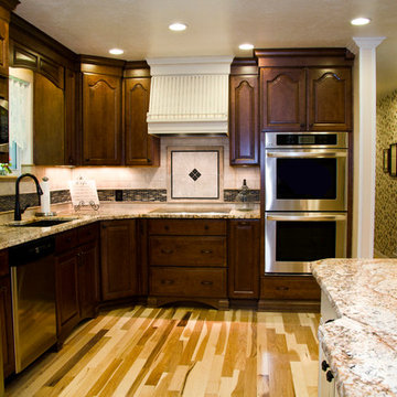 White & Brown Maple Cabinets
