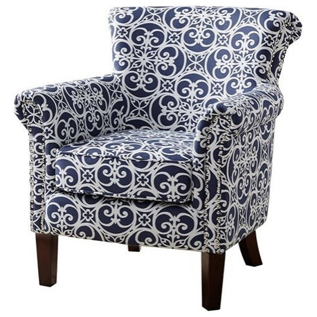 Madison Park Brooke Accent Chair, Navy Blue, Accent Chair