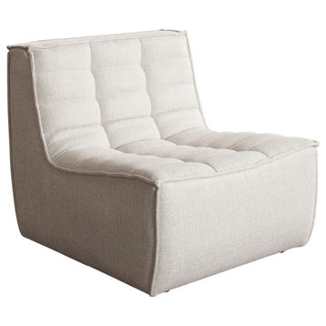 Marshall Scooped Seat Armless Chair in Sand Fabric by Diamond Sofa