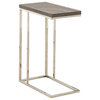 Monarch Side Table, Dark Taupe and Chrome