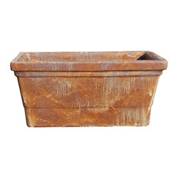 Mexican Rectangle Windowbox Planter Creme - Outdoor Pots And Planters