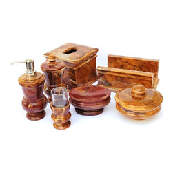 Nature Home Decor - 400ML7 | Multi Onyx Seven Piece Bathroom Accessory Set - Bathroom Accessory Sets