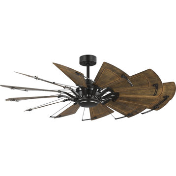 Springer II Collection 60-in 12-Blade Antique Nickel Windmill Ceiling Fan, Architectural Bronze