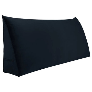 Bed Wedge Reading Pillow Headboard Daybed Cushion Backrest Triangle Black, 59x20x8