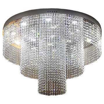Modern Crystal LED Ceiling Lamp, Kitchen, Dia15.7xh11.8", Cool Light