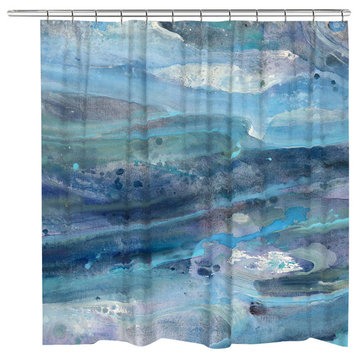 Laural Home Rolling Waves Shower Curtain
