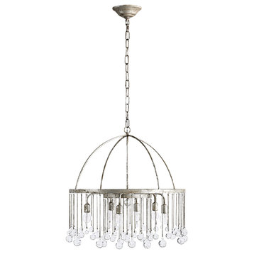 6-Light Vintage Luxe Glass Crystal Chandelier