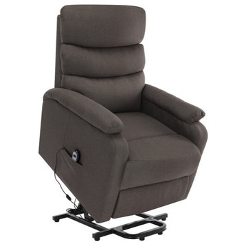 vidaXL Power Lift Recliner Electric Lift Chair for Home Theater Taupe Fabric