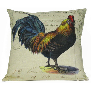 Blue Tail Rooster With Insert, 18"x18"