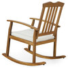 Kessler Outdoor Acacia Wood Rocking Chair with Cushion, Set of 2