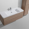 Happy Wall Mounted Vanity With Reinforced Acrylic Sink, White Oak, 48"
