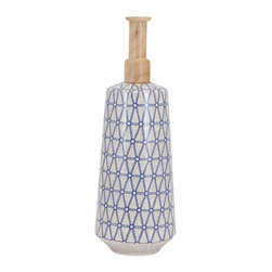 Ripley White and Blue 1-Piece Narrow Vase - Vases