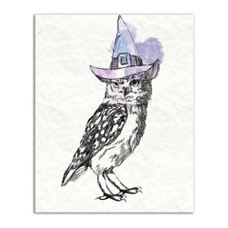 DDCG - Witchy Owl Canvas Wall Art, 16"x1.25"x20" - Prints And Posters