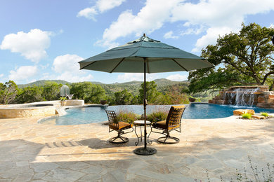Inspiration for a mid-sized rustic pool remodel in Austin