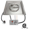 17" Square CSA Certified Fire Pit Burner Kit, Stainless Steel, Propane