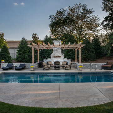 Lake Zurich, IL Swimming Pool, Pergola and Fireplace