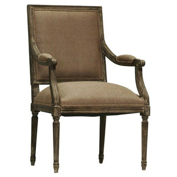 Louis Arm Chair, Limed Charcoal Oak