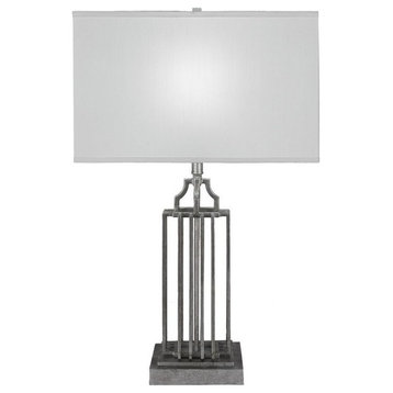 Toltec Lighting Sky Loft - One Light Table Lamp, Aged Silver Finish
