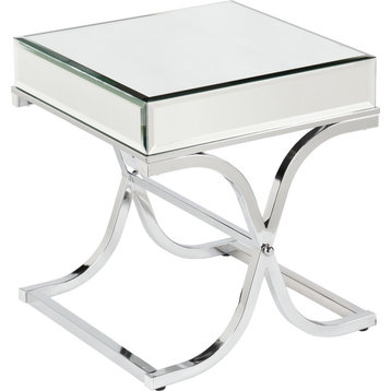 Ava Mirrored End Table - Chrome