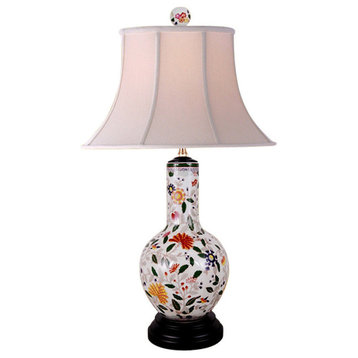 Floral Chinese Porcelain Vase Table Lamp 26"