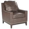 Safavieh Colton Club Chair, Antiques Brown, Espresso, Leather, With Nail Head