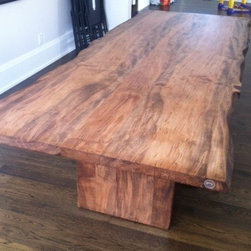 Stained Salvaged Maple Live Edge Dining Table - Dining Tables