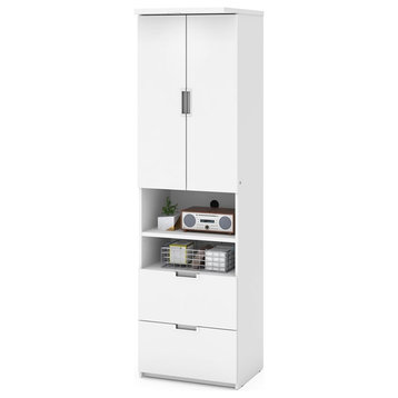 Bestar Lumina 2 Drawer Storage Cabinet in White