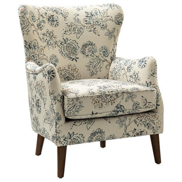 Henrick Armchair With Wingback Design, Jeacobean