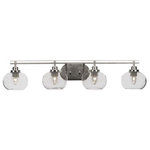 Toltec Lighting - Toltec Lighting 2614-BN-202 Odyssey - Four Light Bath Bar - Warranty: 1 Year Assembly Required: Yes Shade Included: YesOdyssey Four Light Bath Bar Brushed Nickel Clear Bubble Glass *UL Approved: YES *Energy Star Qualified: n/a *ADA Certified: n/a *Number of Lights: Lamp: 4-*Wattage:100w Medium Base bulb(s) *Bulb Included:No *Bulb Type:Medium Base *Finish Type:Brushed Nickel