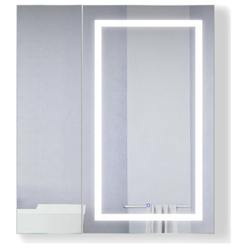 42x42 Recessed Or Surface Mount Medicine Cabinet 8 Shelves, LED, Right