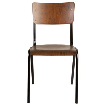 Dark Wooden Dining Chairs (4) | Dutchbone Scuola