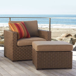 Barcelona Club Chair and Ottoman - Outdoor Lounge Sets