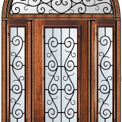 Prehung Side lights-Transom Door 96 Wood Mahogany St. Charles - Front Doors