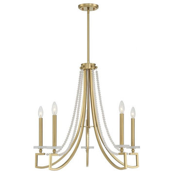 5 Light Chandelier In Vintage Style-26.25 Inches Tall and 27 Inches Wide