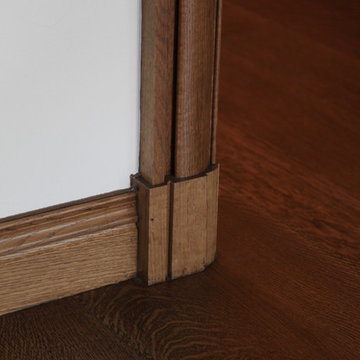 Custom Millwork featuring Salvaged Antique Oak, Inspired by French Pattern Books