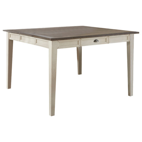 Steve Silver Cayla Counter Table in Dark Oak & White