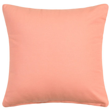 Solid Apricot, Pale Peach Accent Throw Pillow Cover, 16"x16"