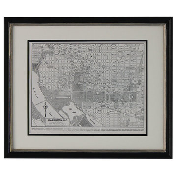 Vintage Washington, DC Map, Framed Original Washington, DC Map- Authentic 1940s