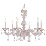 Crystorama - Crystorama 5036-AW-CL-MWP Paris Market - 21" Six Light Chandelier - The Paris Market collection offers a casual yet elegant, aesthetic with every fixture. The hand painted frame features soft curves and clear Swarovski strass crystal. This chandelier is timeless yet whimsical, allowing it to work with any decor but still be a statement.  Canopy Included: TRUE Shade Included: TRUE Canopy Diameter: 5 x 1 x 5Paris Market 21" Six Light Chandelier Clear Hand Cut Crystal *UL Approved: YES *Energy Star Qualified: n/a *ADA Certified: n/a *Number of Lights: Lamp: 6-*Wattage:60w Candelabra bulb(s) *Bulb Included:No *Bulb Type:Candelabra *Finish Type:Antique White