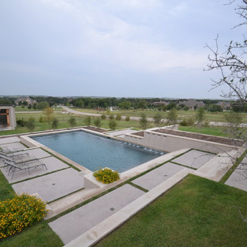 Aledo Contemporary Pool with Terraces