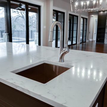 Flower Mound Open Concept: Quartz Island & Copper Sink
