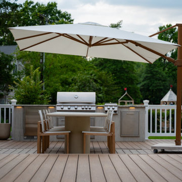 Rumson NJ: Inground Pool, Deck, Outdoor Kitchen, Outdoor Shower, Landscape, Shed