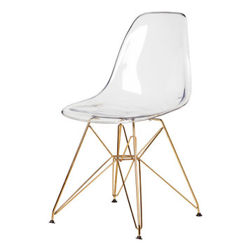 Ghost Clear Eiffel Chair With Gold Base