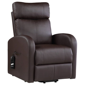 ACME Ricardo Faux Leather Upholstered Recliner with Power Lift in Brown