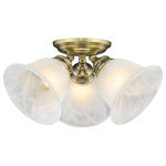 Livex Lighting - Essex Ceiling Mount, Antique Brass - Bring a refined lighting style to your kitchen or bath area with this Essex collection three light flush mount.