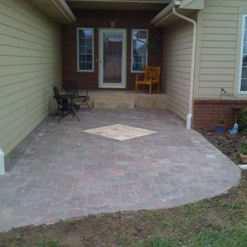 Travertine Front Walkway