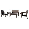 Compamia Miami 6-Piece Outdoor Conversation Set With Acrylic Fabric Cushions, Brown