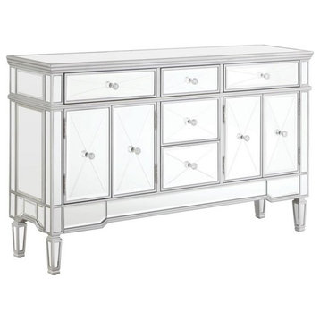 Coaster Duchess 5-drawer Modern Wood Accent Cabinet in Silver