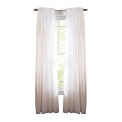Sheer Pure White Fine Sheer Rod Pocket Curtain - Curtains